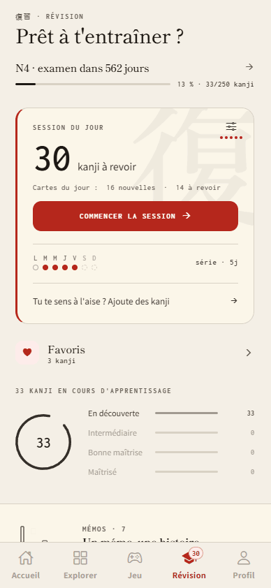Session de révision espacée du jour